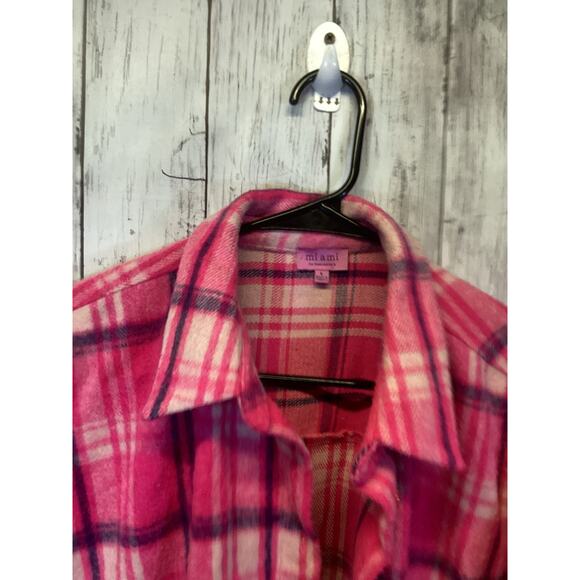 Vintage Style Pink Plaid Flannel Shirt for Women - Picture 3 of 4